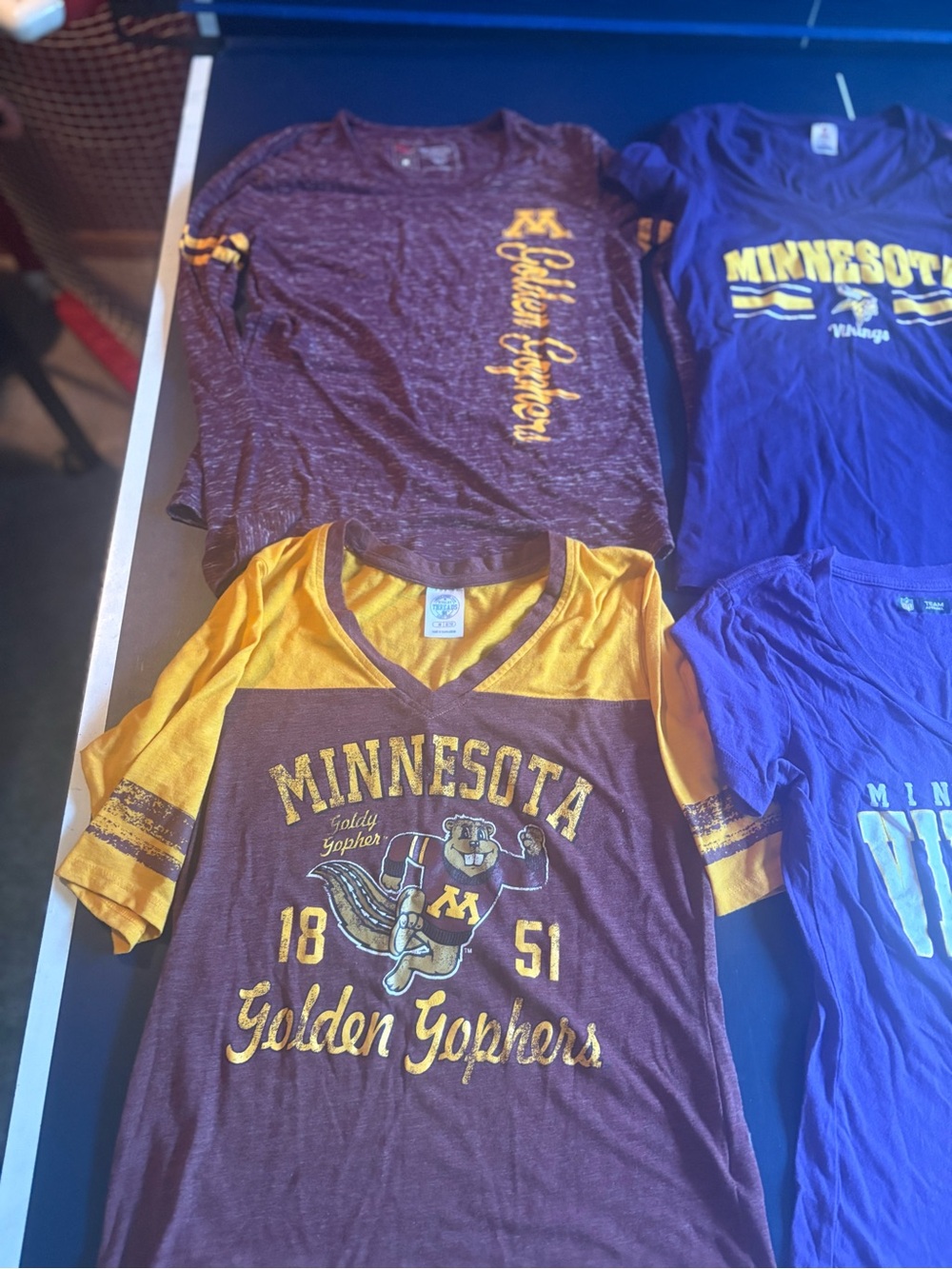 5 tshirts 1 lounge pants Vikings and Gophers Women’s Short Sleeve Tee -